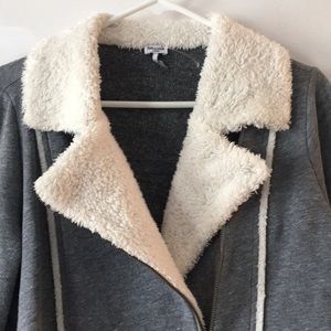 Splendid Grey Jacket with Sherpa Lapels